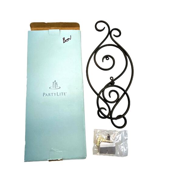 Partylite Slim Hurricane Sconce P8905 14" Black Metal Sconce Candle Holder Wall - Picture 1 of 4